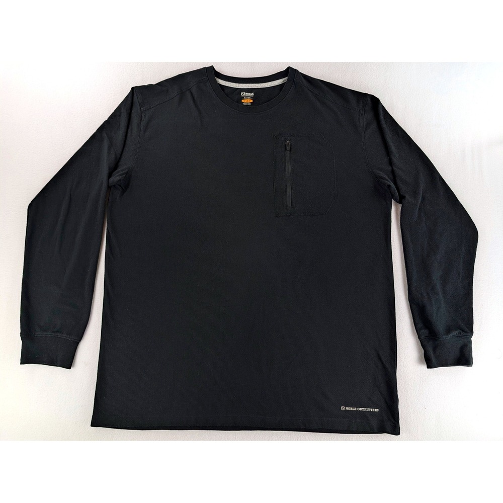 Noble Outfitters Flex Mens XL Black Long Sleeve Performance Shirt Zip Pocket
